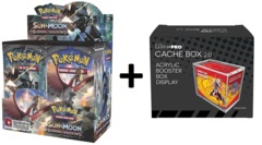 MINT Pokemon SM3 Burning Shadows Booster Box PLUS Acrylic Ultra Pro Cache Box 2.0 Protector